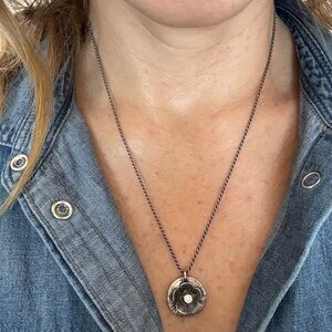 Silpada Designs .925 Stirling Silver and CZ Floral Pendant Necklace